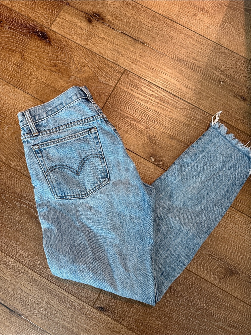 Levi's Light Blue High-Rise Straight Jeans
